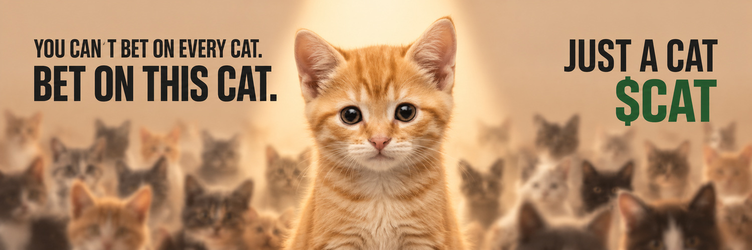 Just A Cat banner: You can't bet on every cat. Bet on this cat.